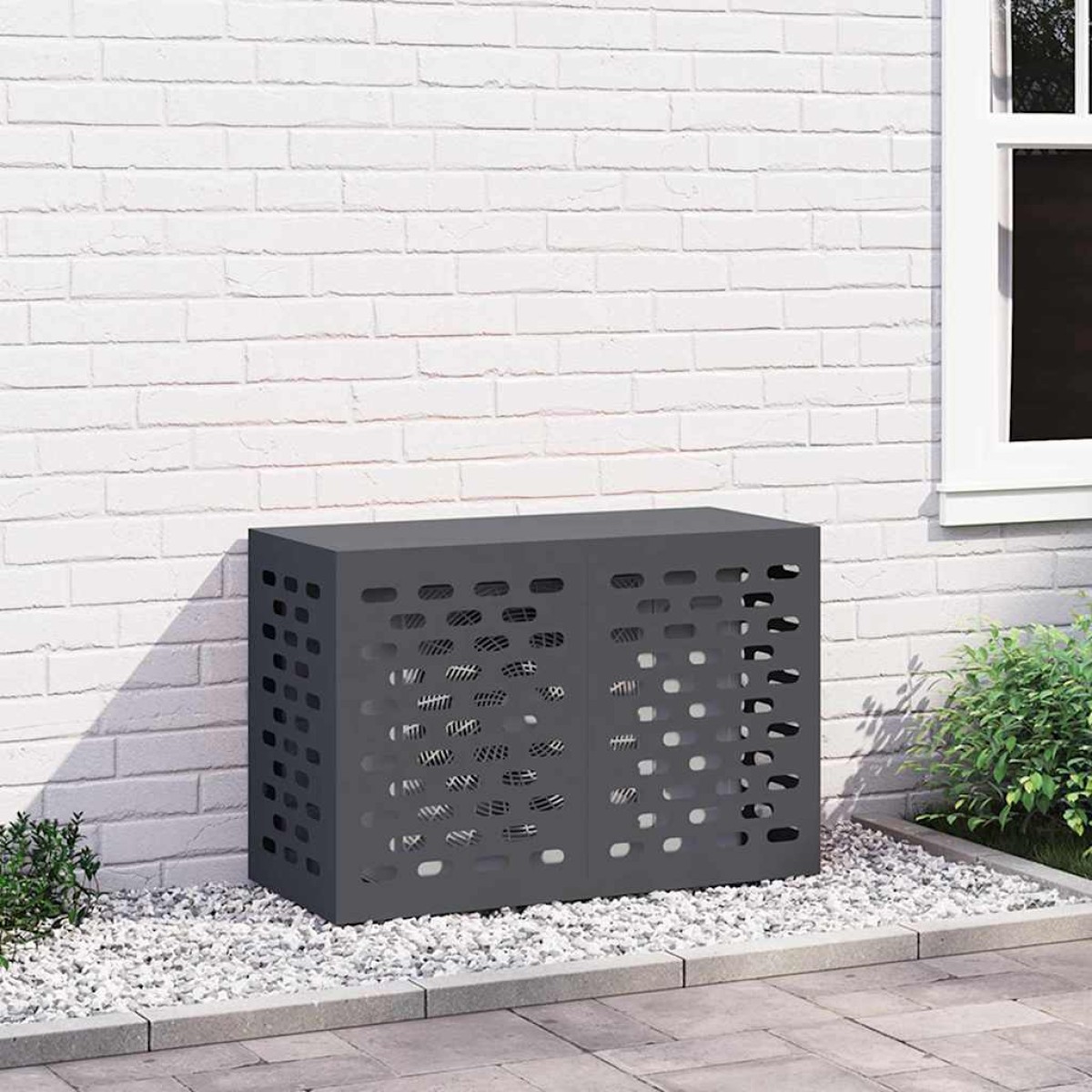 vidaXL Κάλυμμα κλιματιστικού Ανθρακί 90 x 40 x 60 εκ Ατσάλι
