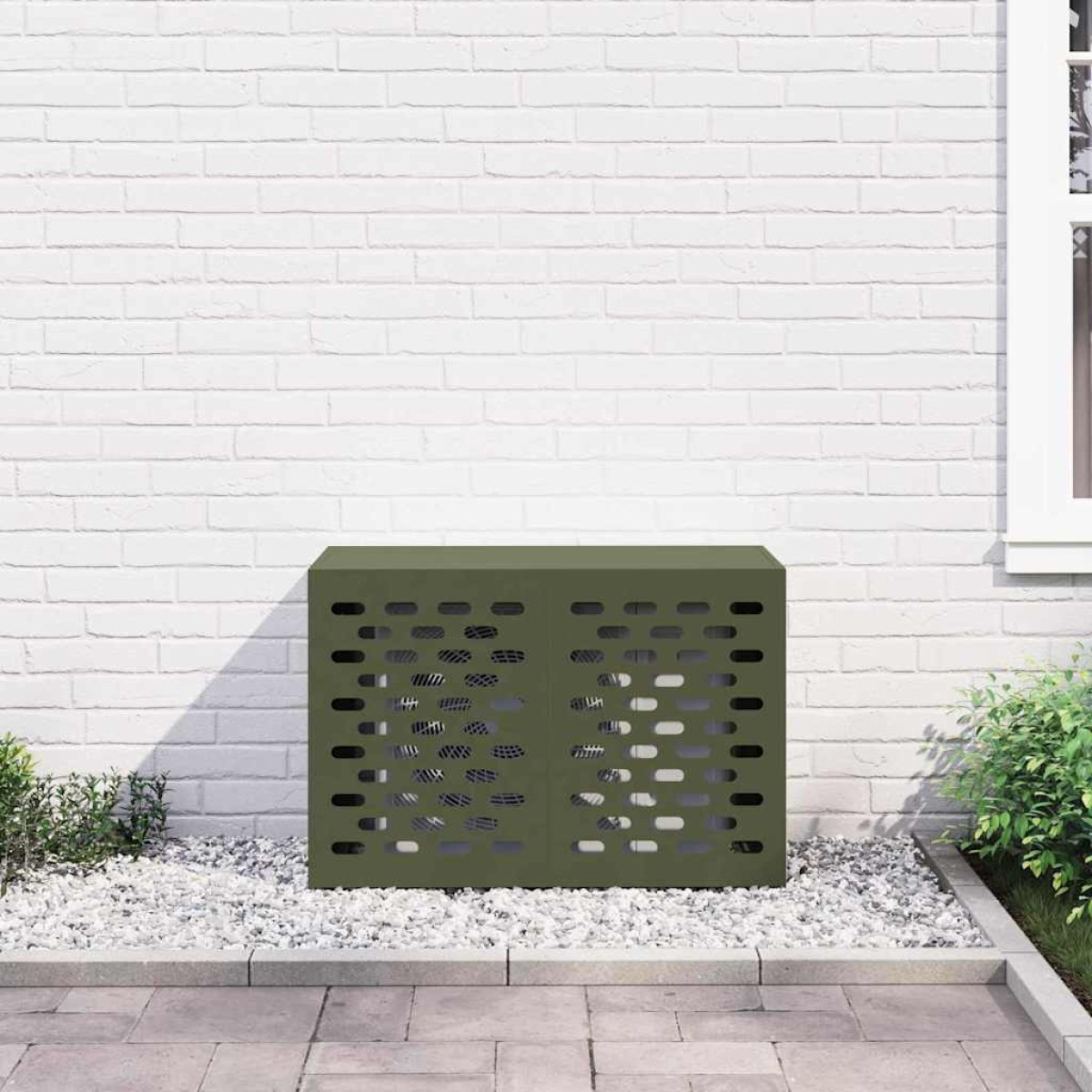 vidaXL Κάλυμμα κλιματιστικού Λαδί 90 x 40 x 60 εκ Ατσάλι