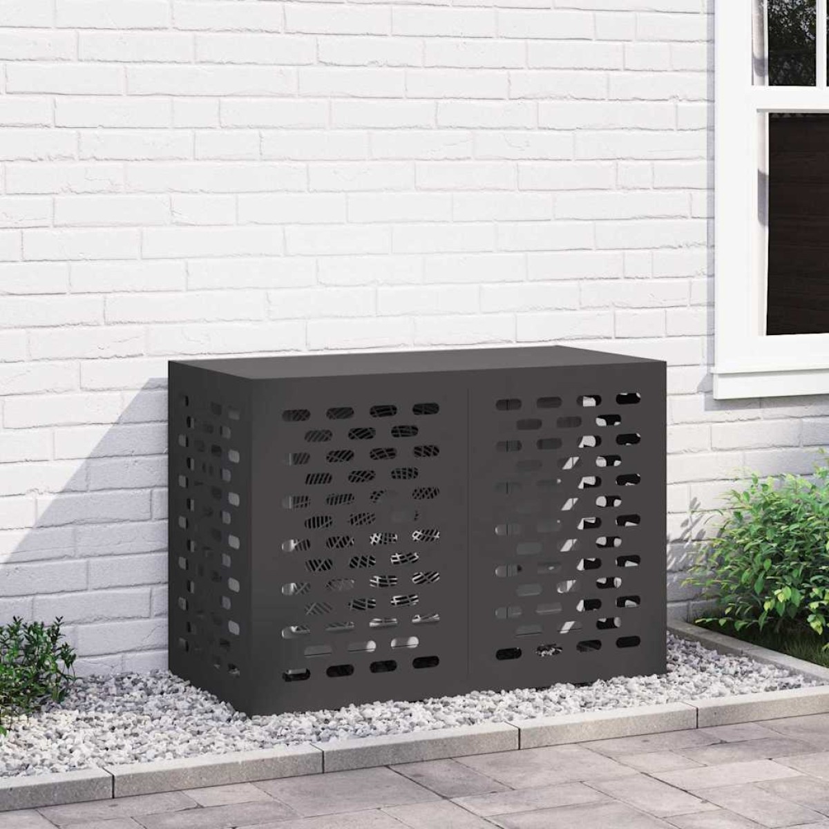 vidaXL Κάλυμμα κλιματιστικού Μαύρο 100 x 50 x 70 cm