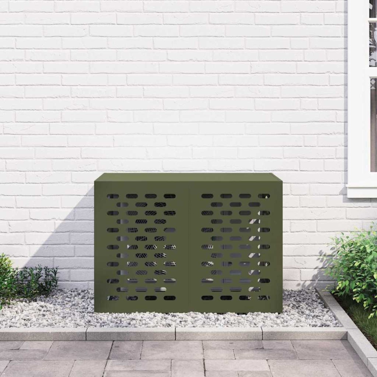 vidaXL Κάλυμμα κλιματιστικού Λαδί 100 x 50 x 70 cm Ατσάλι