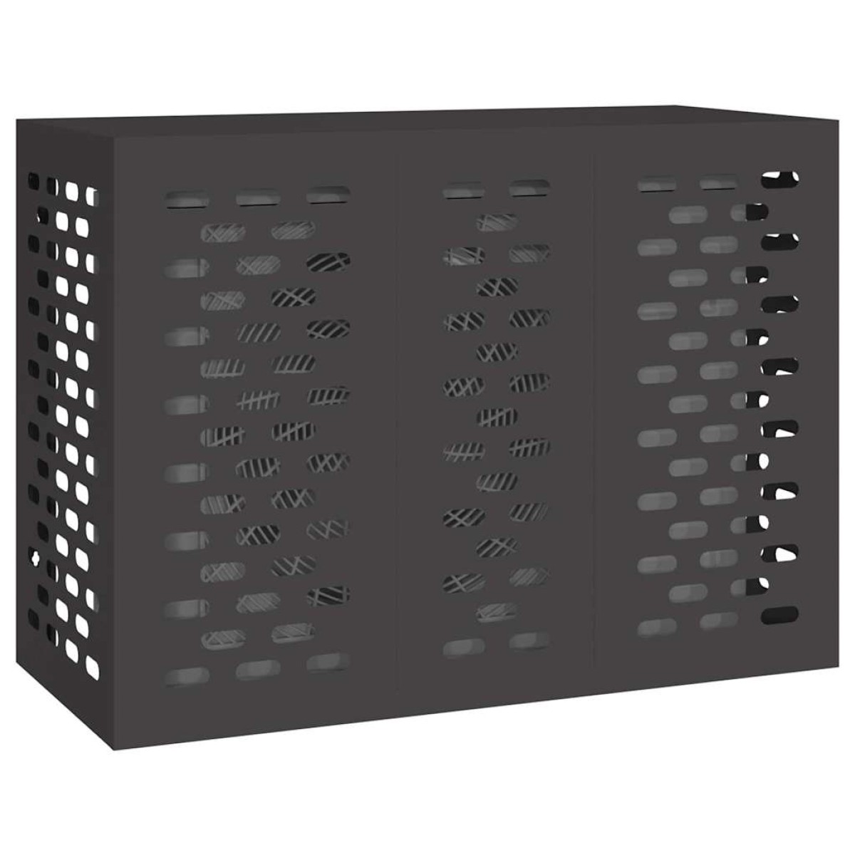 vidaXL Κάλυμμα κλιματιστικού Μαύρο 110 x 50 x 80 cm Ατσάλι