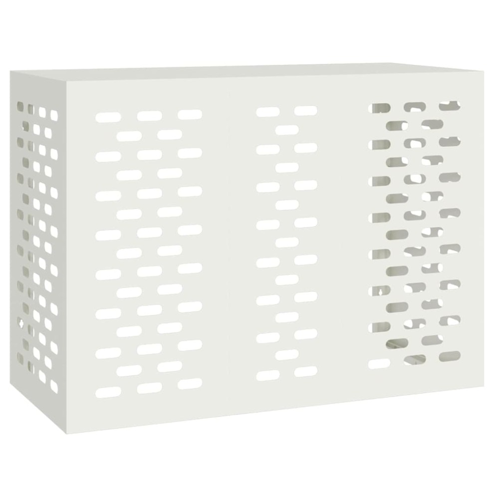 vidaXL Κάλυμμα κλιματιστικού Λευκό 110 x 50 x 80 cm Ατσάλι