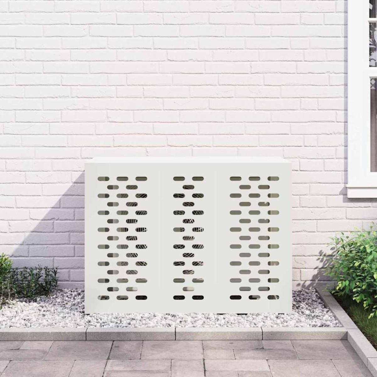 vidaXL Κάλυμμα κλιματιστικού Λευκό 110 x 50 x 80 cm Ατσάλι