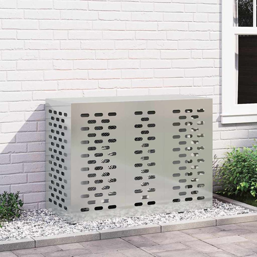 vidaXL Κάλυμμα κλιματιστικού Ασημί 110 x 50 x 80 cm