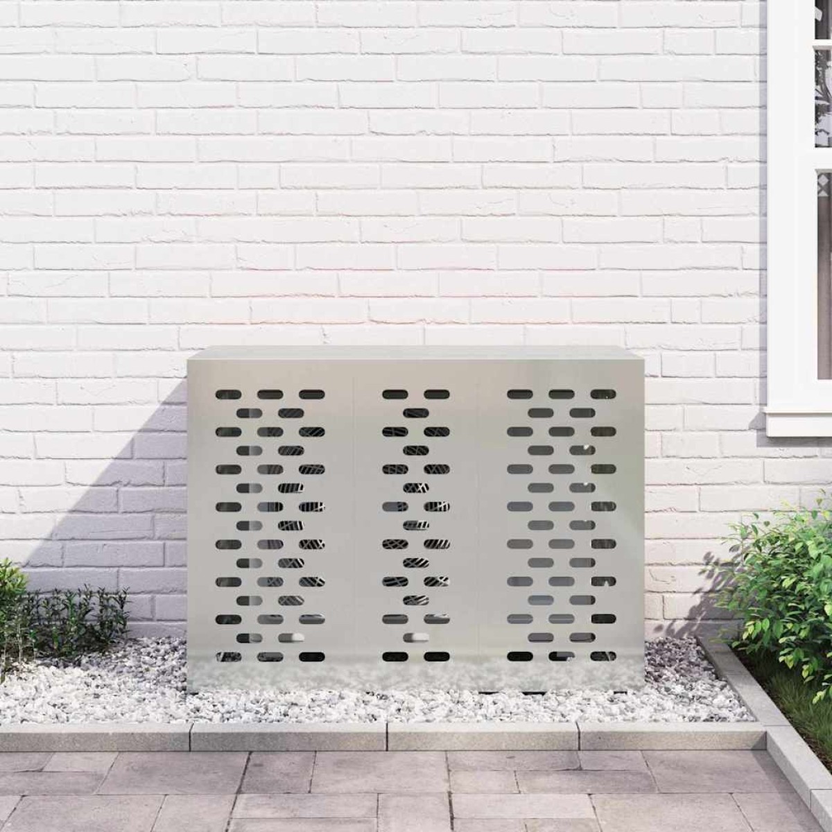 vidaXL Κάλυμμα κλιματιστικού Ασημί 110 x 50 x 80 cm