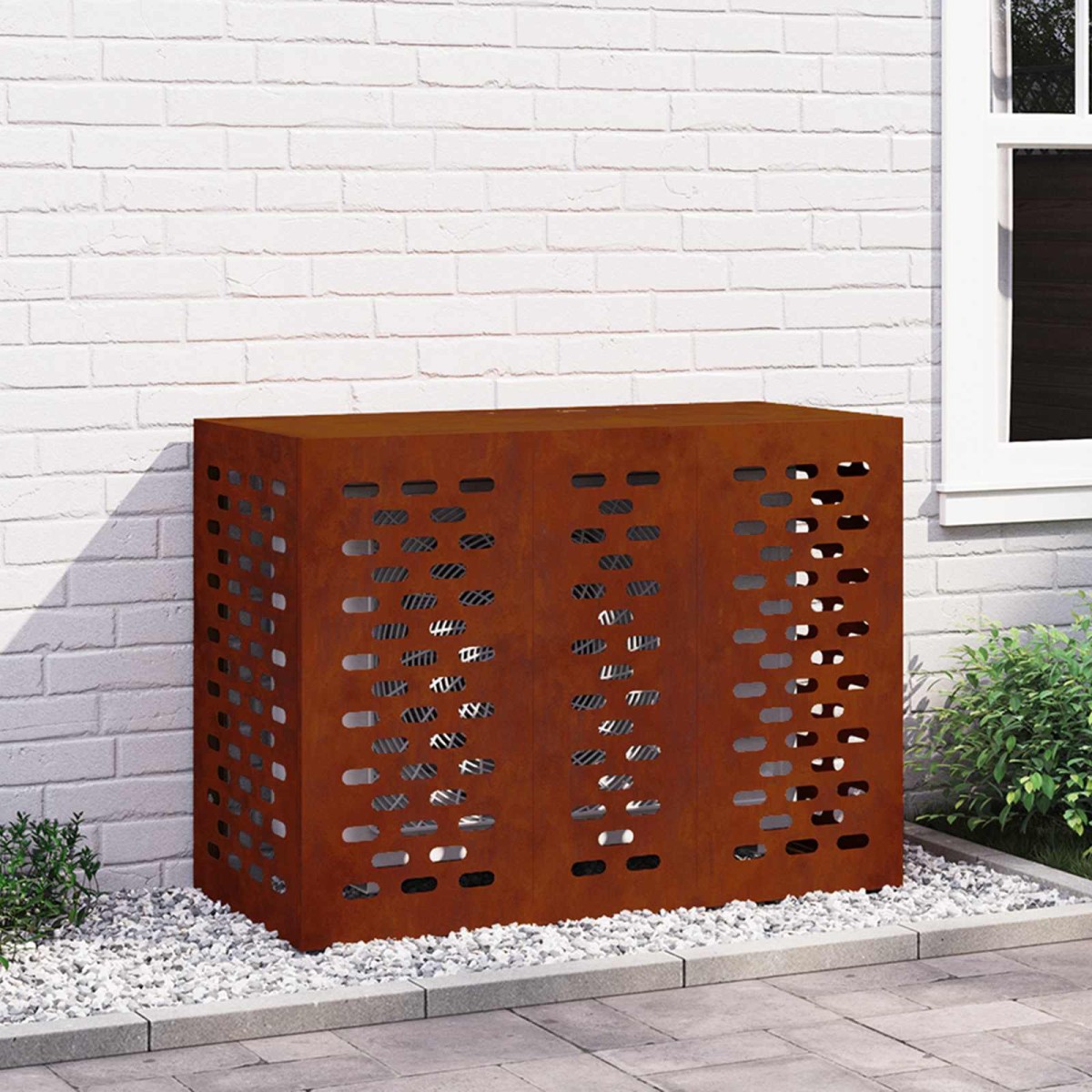 vidaXL Κάλυμμα κλιματιστικού Σκ rusty 110 x 50 x 80 cm