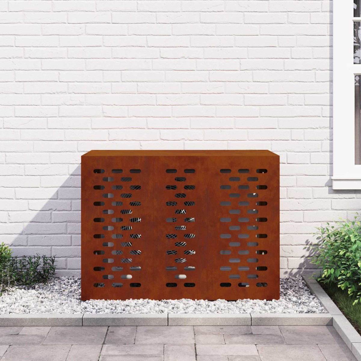 vidaXL Κάλυμμα κλιματιστικού Σκ rusty 110 x 50 x 80 cm