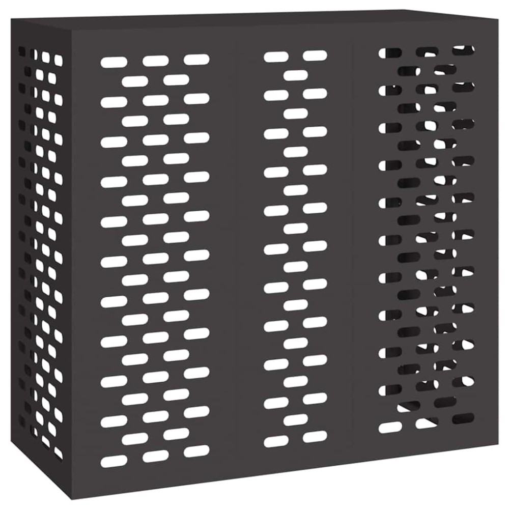 vidaXL Κάλυμμα κλιματιστικού Μαύρο 110 x 50 x 105 εκ Ατσάλι