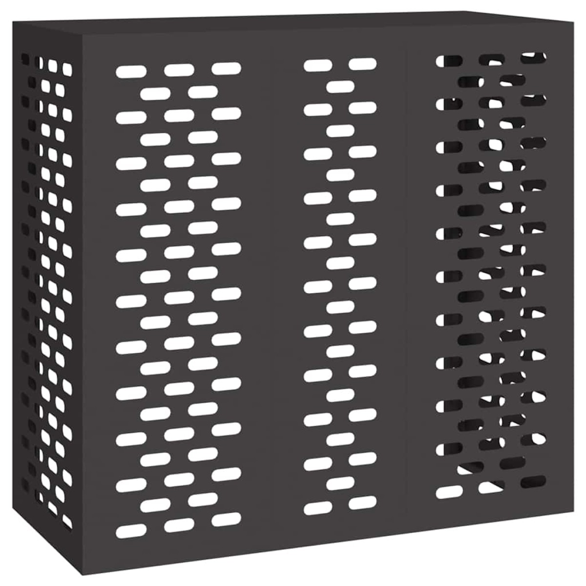 vidaXL Κάλυμμα κλιματιστικού Μαύρο 110 x 50 x 105 εκ Ατσάλι