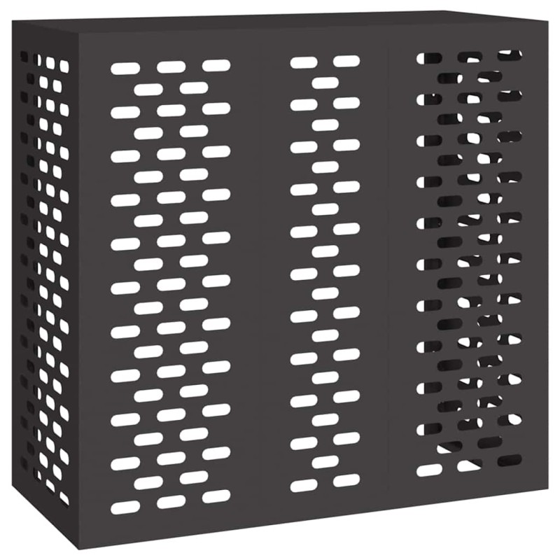 vidaXL Κάλυμμα κλιματιστικού Μαύρο 110 x 50 x 105 εκ Ατσάλι