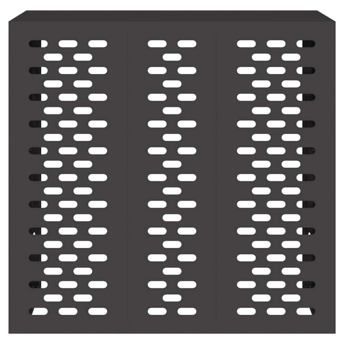 vidaXL Κάλυμμα κλιματιστικού Μαύρο 110 x 50 x 105 εκ Ατσάλι