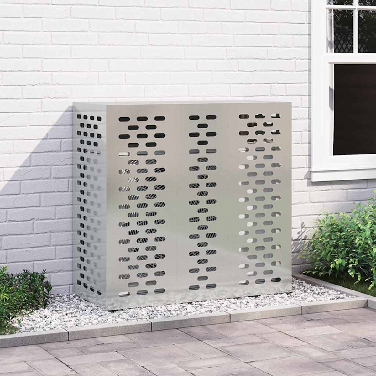 vidaXL Κάλυμμα κλιματιστικού Ασημί 110 x 50 x 105 εκ