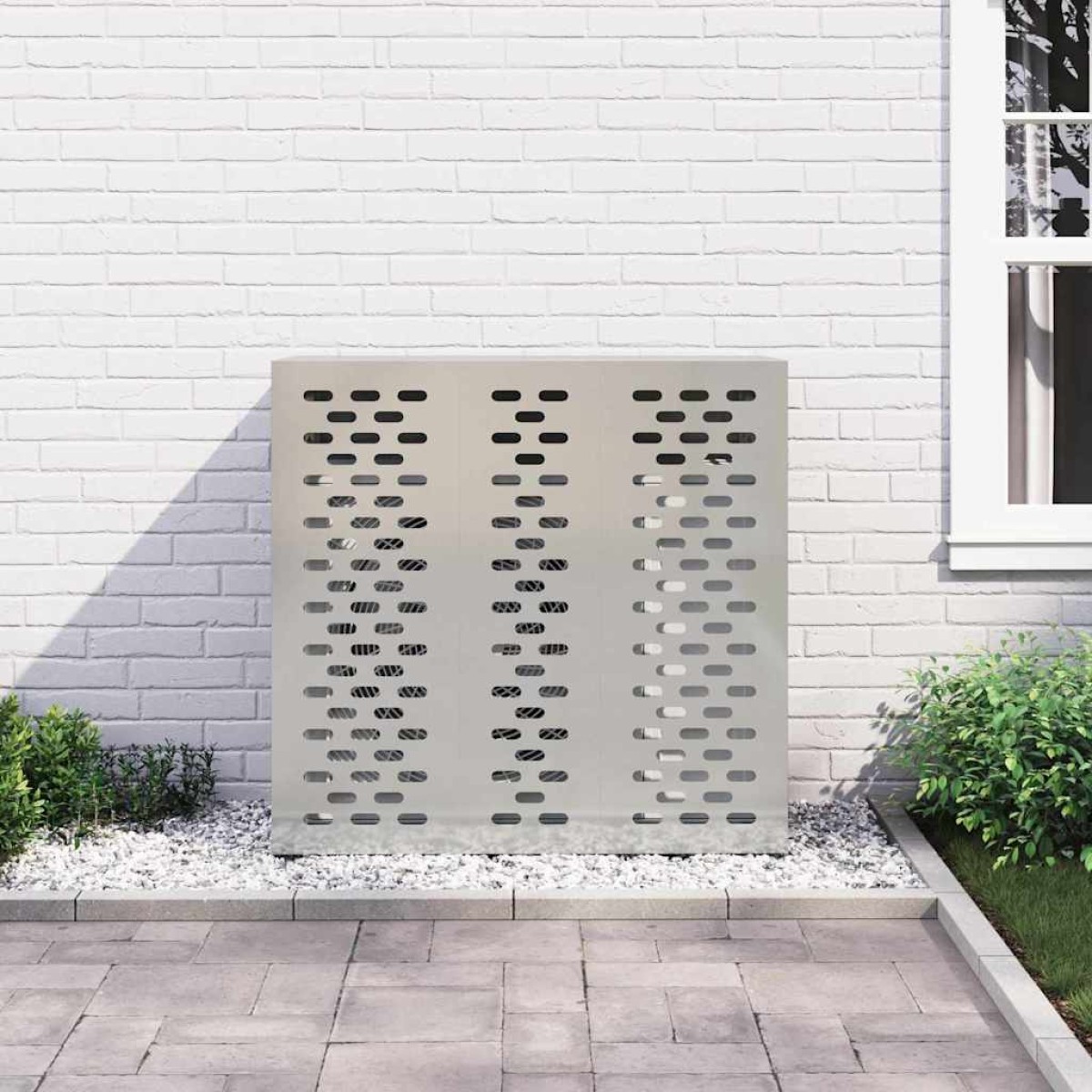 vidaXL Κάλυμμα κλιματιστικού Ασημί 110 x 50 x 105 εκ