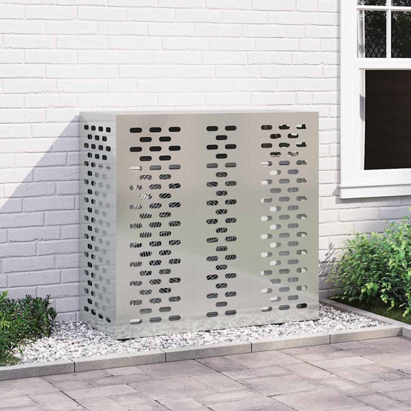 vidaXL Κάλυμμα κλιματιστικού Ασημί 110 x 50 x 105 εκ