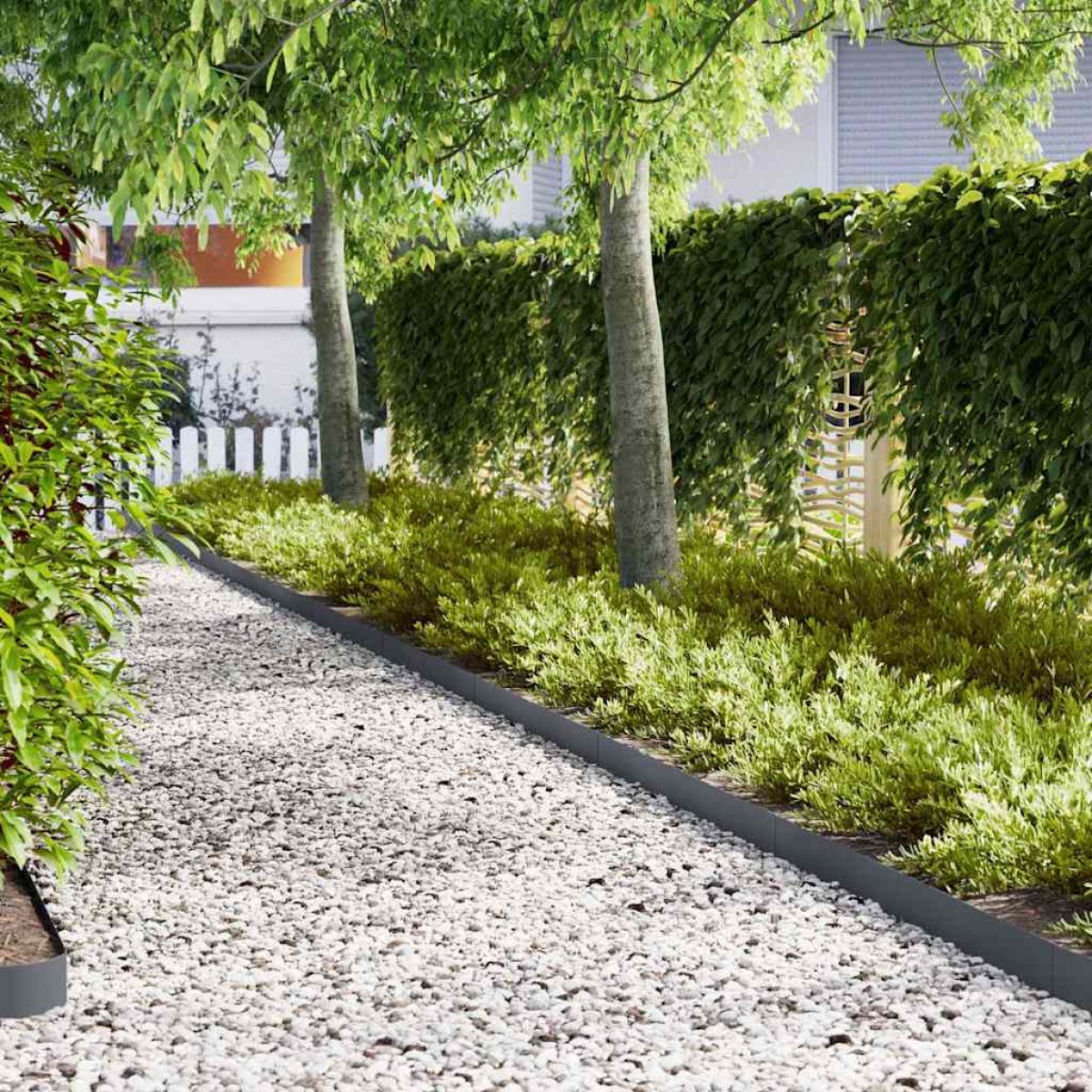 vidaXL Περίγραμμα γκαζόν 50 τμχ. 100 x 0,05 x 15 εκ Ανθρακί