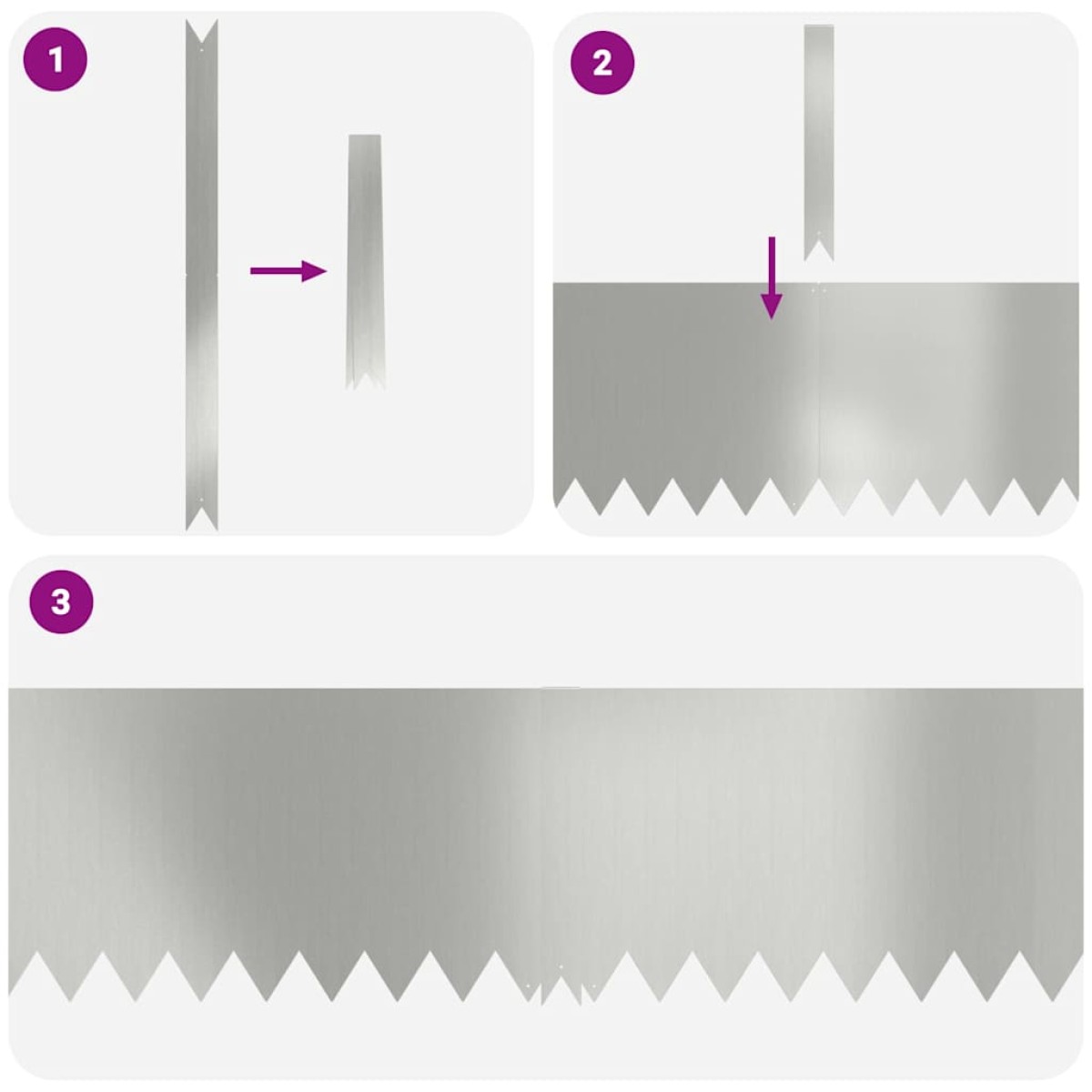 vidaXL Περίγραμμα γκαζόν 10 τμχ. 100 x 0,05 x 30 εκ Ασημί