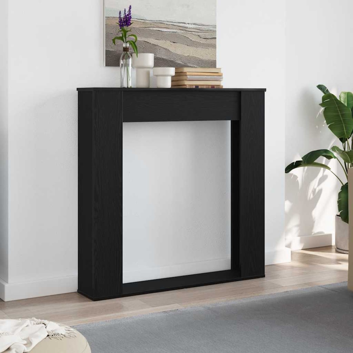 vidaXL Πλαίσιο Τζακιού από Μαύρη Δρυ 100x20x100 εκ. από Τεχνητό Ξύλο