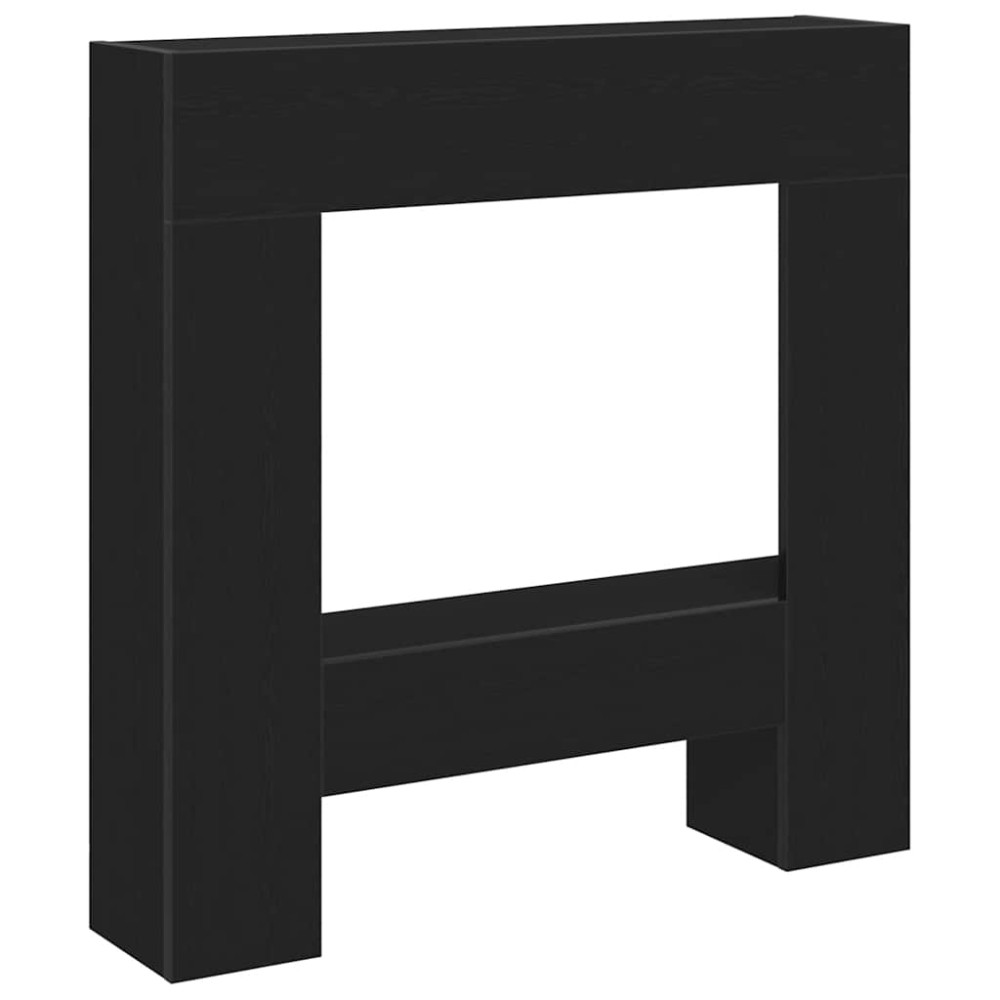 vidaXL Γύρος τζακιού Μαύρη βελανιδιά 81x18x82 cm Ξύλινη κατασκευή