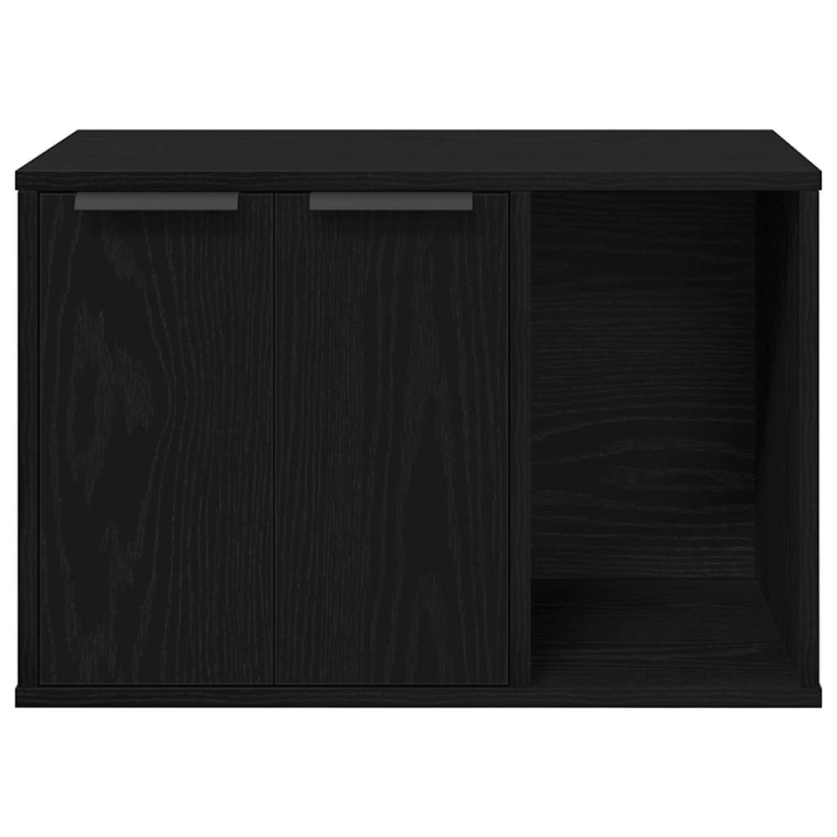 vidaXL Άμμος για Γάτες - Θήκη Μαύρη Δρυς 60x40x40 εκ. από Τεχνητό Ξύλο