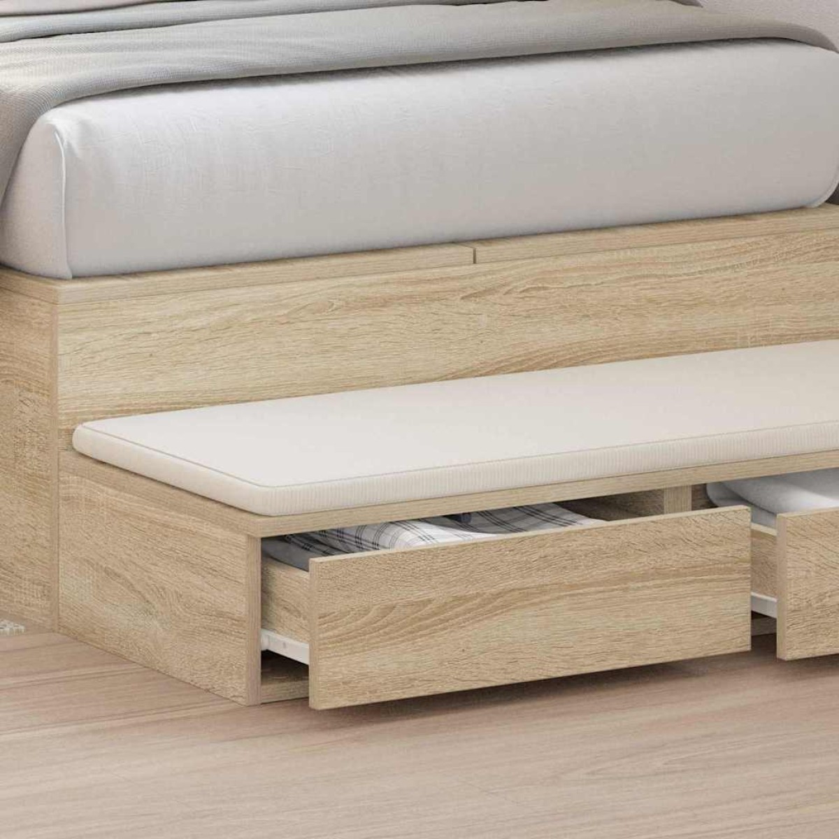vidaXL Συρτάρια κρεβατιού με συρτάρι Δρύς Sonoma 80 x 36,5 x 16,5 εκ