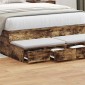 vidaXL Συρτάρια κρεβατιού Καπνιστό Δρύς 120 x 36,5 x 16,5 εκ
