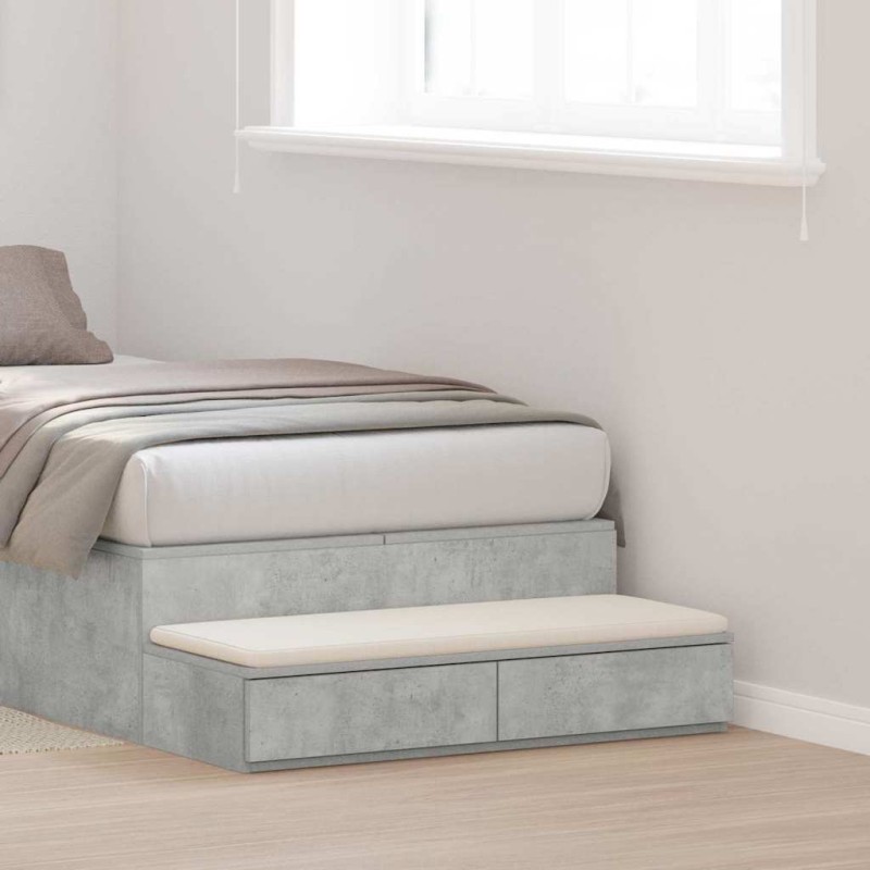 vidaXL Συρτάρια κρεβατιού Σκυρόδεμα Γκρι 75 x 36,5 x 16,5 εκ