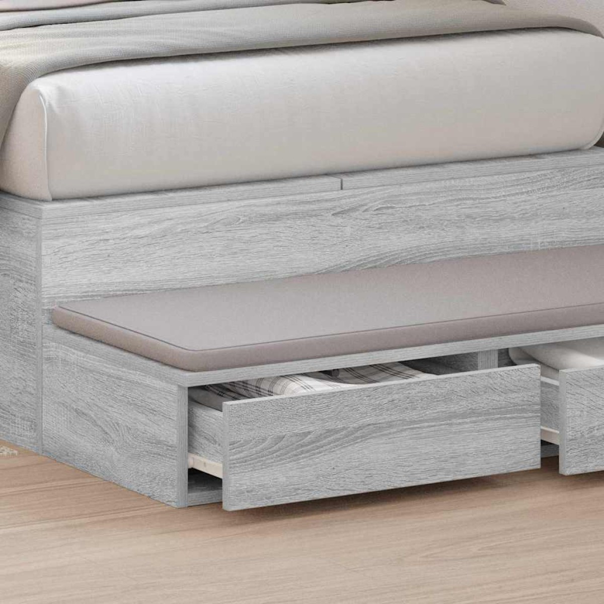 vidaXL Συρτάρια κρεβατιού Γκρίζο Σονομα 75 x 36,5 x 16,5 εκ