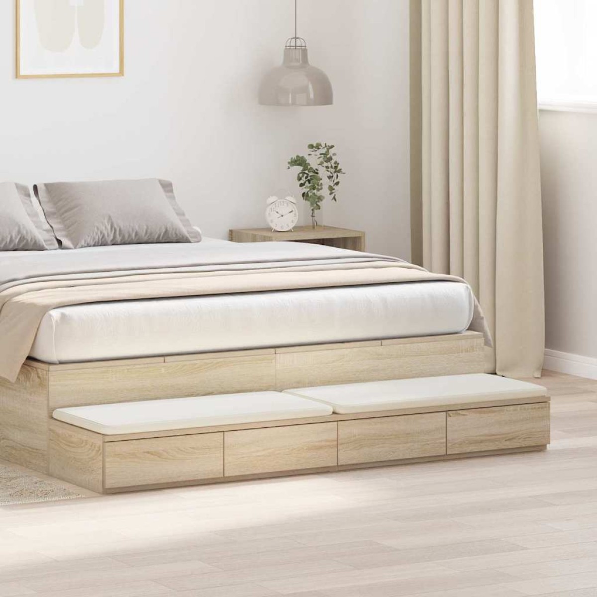 vidaXL Συρτάρια κρεβατιού Δρύς Sonoma 160 x 36,5 x 16,5 εκ