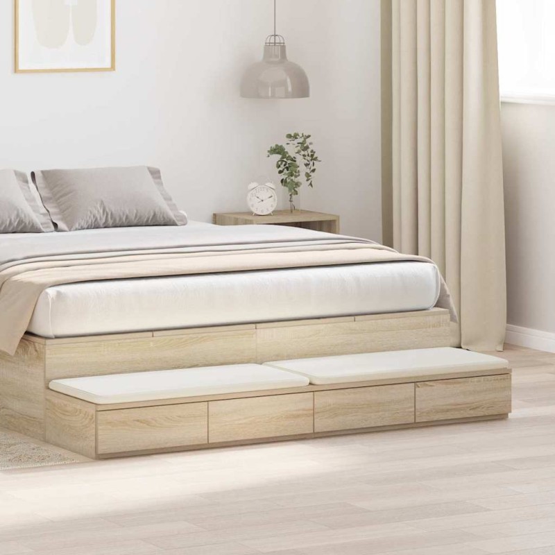 vidaXL Συρτάρια κρεβατιού Δρύς Sonoma 160 x 36,5 x 16,5 εκ