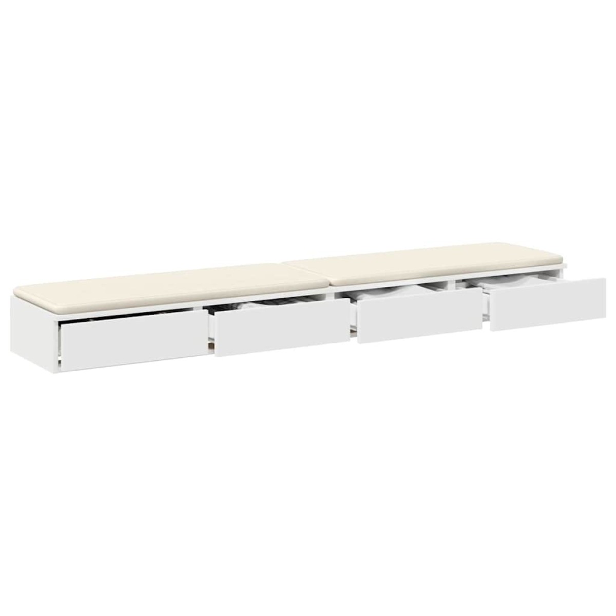 vidaXL Συρτάρια κρεβατιού με συρτάρι Λευκό 180 x 36,5 x 16,5 εκ