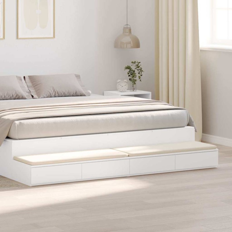 vidaXL Συρτάρια κρεβατιού με συρτάρι Λευκό 180 x 36,5 x 16,5 εκ