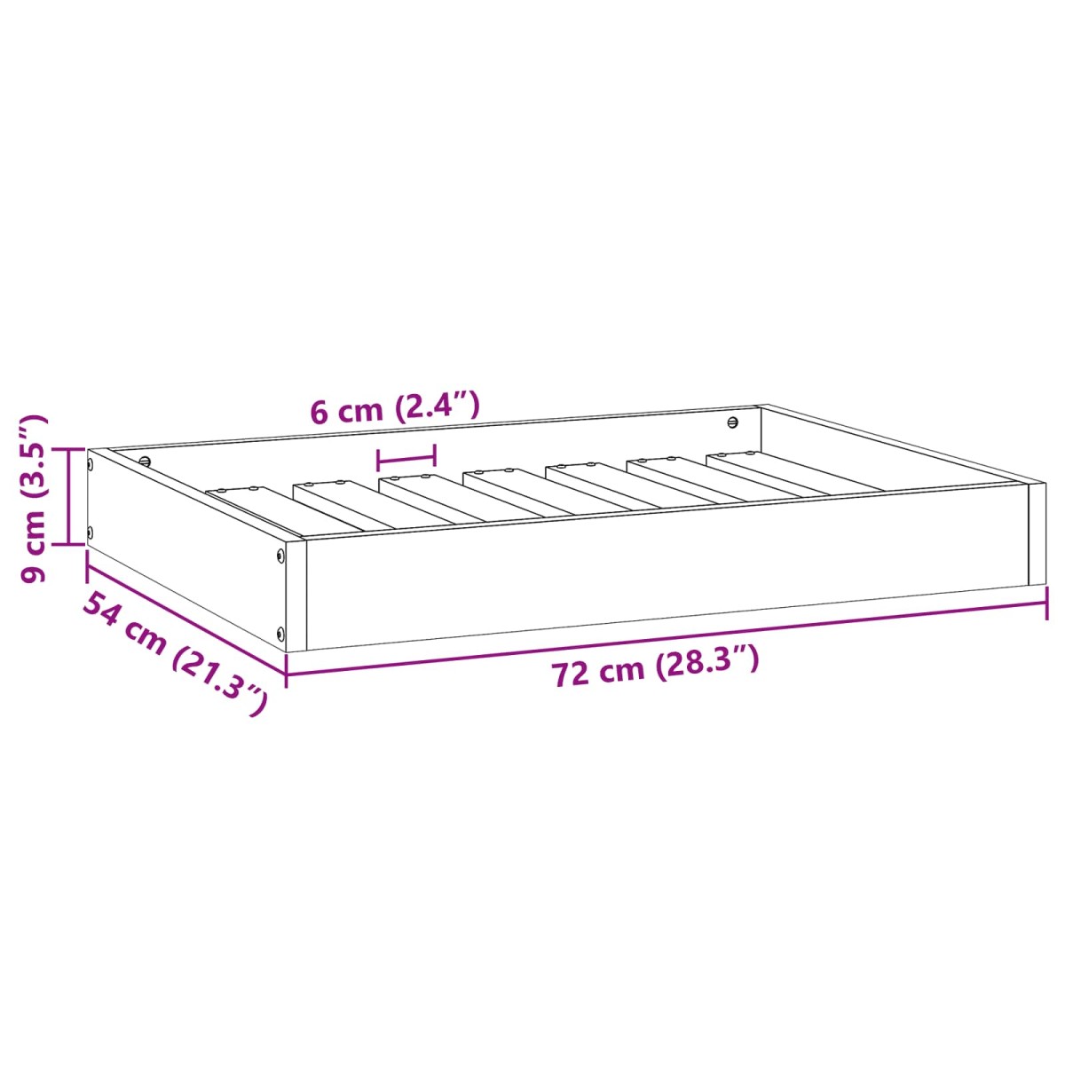 vidaXL Κρεβάτι Σκύλου Κερωτό καφέ 72 x 54 x 9 εκ Στερεό ξύλο πεύκου