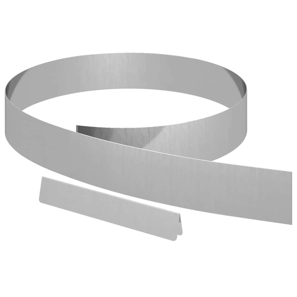 vidaXL Περίγραμμα γκαζόν 450 x 10 εκ Επικαλυμμένος Χάλυβας Ασημί