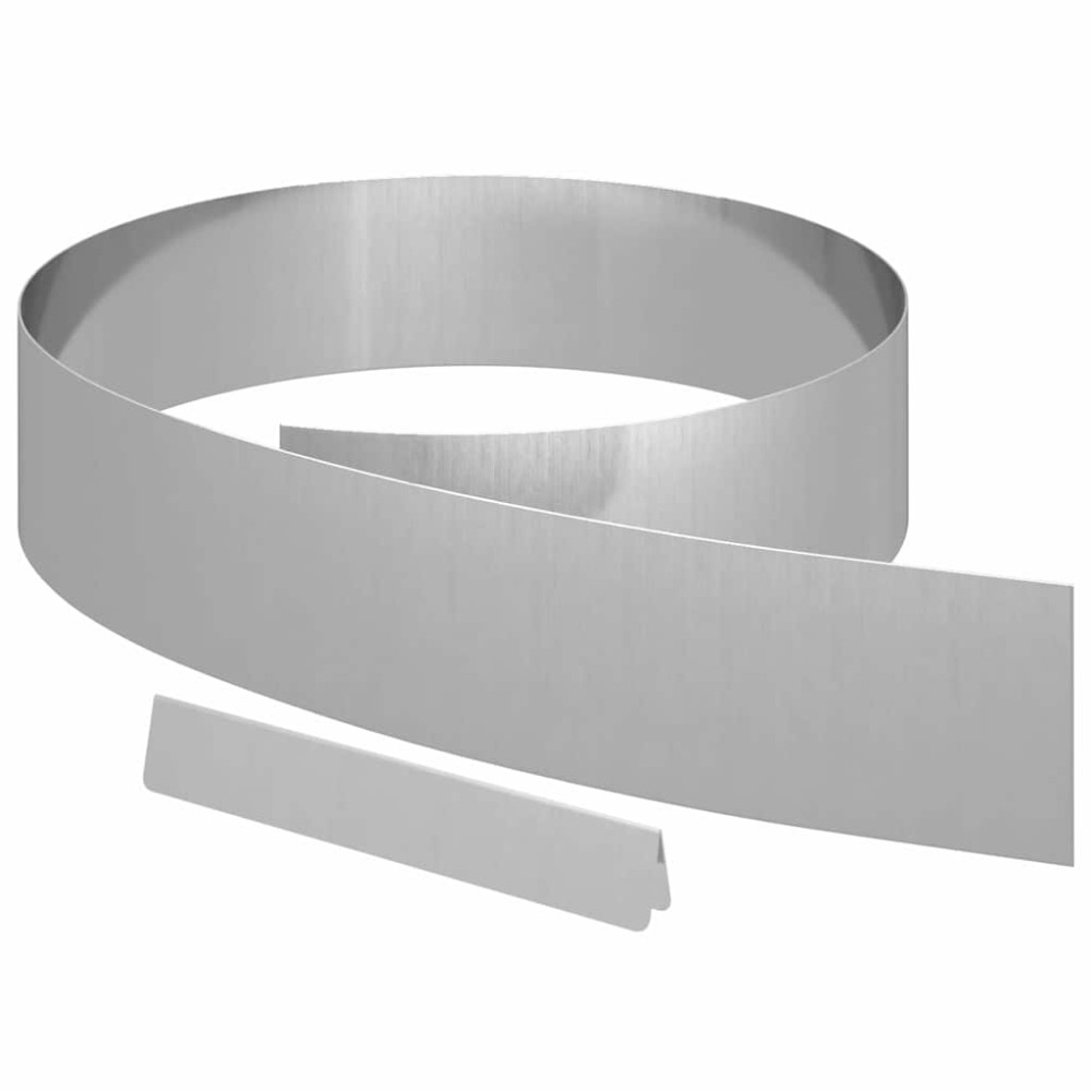 vidaXL Περίγραμμα γκαζόν 450 x 15 εκ Επικαλυμμένος Χάλυβας Ασημί