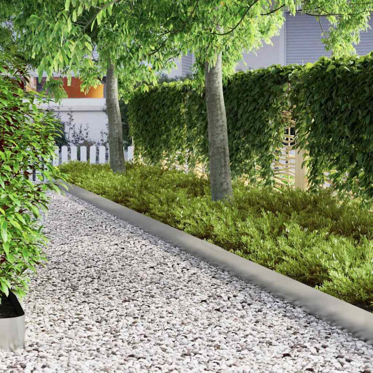 vidaXL Περίγραμμα γκαζόν 4 τμχ. 450 x 15 εκ Επικαλυμμένος Χάλυβας