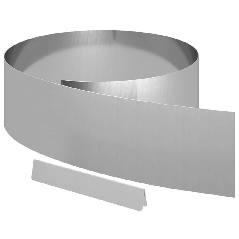 vidaXL Περίγραμμα γκαζόν 450 x 20 εκ Επικαλυμμένος Χάλυβας Ασημί