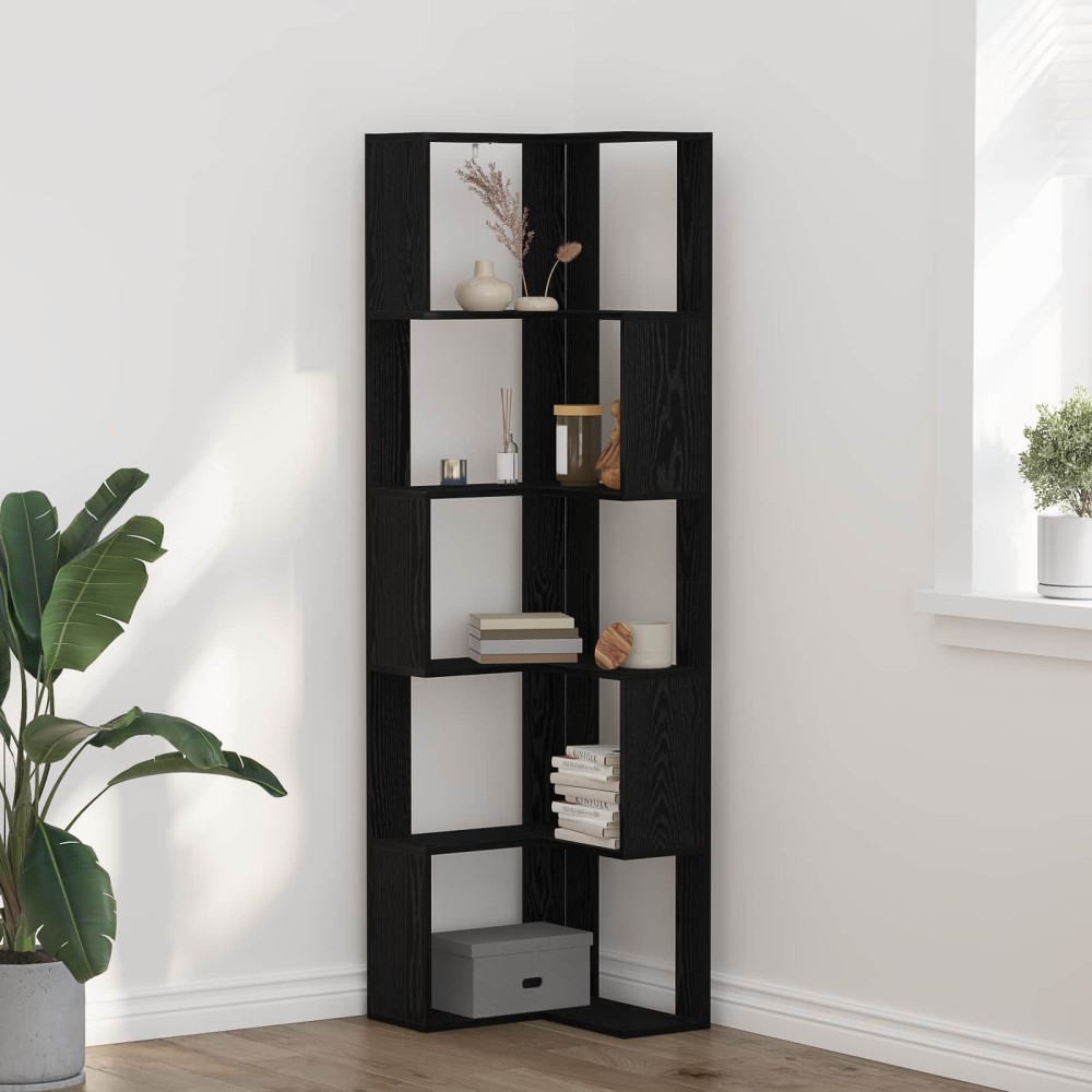 vidaXL Βιβλιοθήκη 5 επίπεδα 50 x 50 x 179 εκ Μαύρη Οξυά
