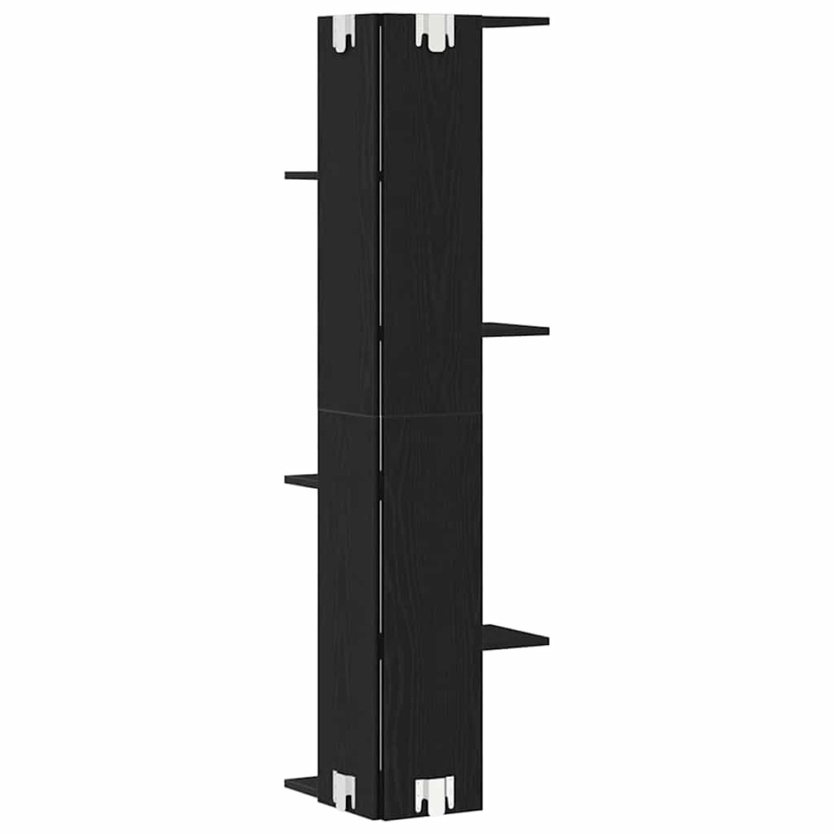 vidaXL Ράφι Γωνίας Τοίχου Μαύρη Οξυά 36.5 x 36.5 x 140 εκ