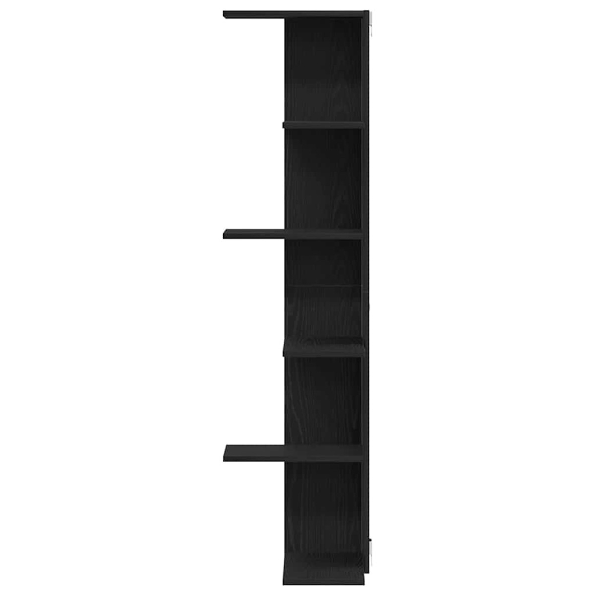 vidaXL Ράφι Γωνίας Τοίχου Μαύρη Οξυά 36.5 x 36.5 x 140 εκ