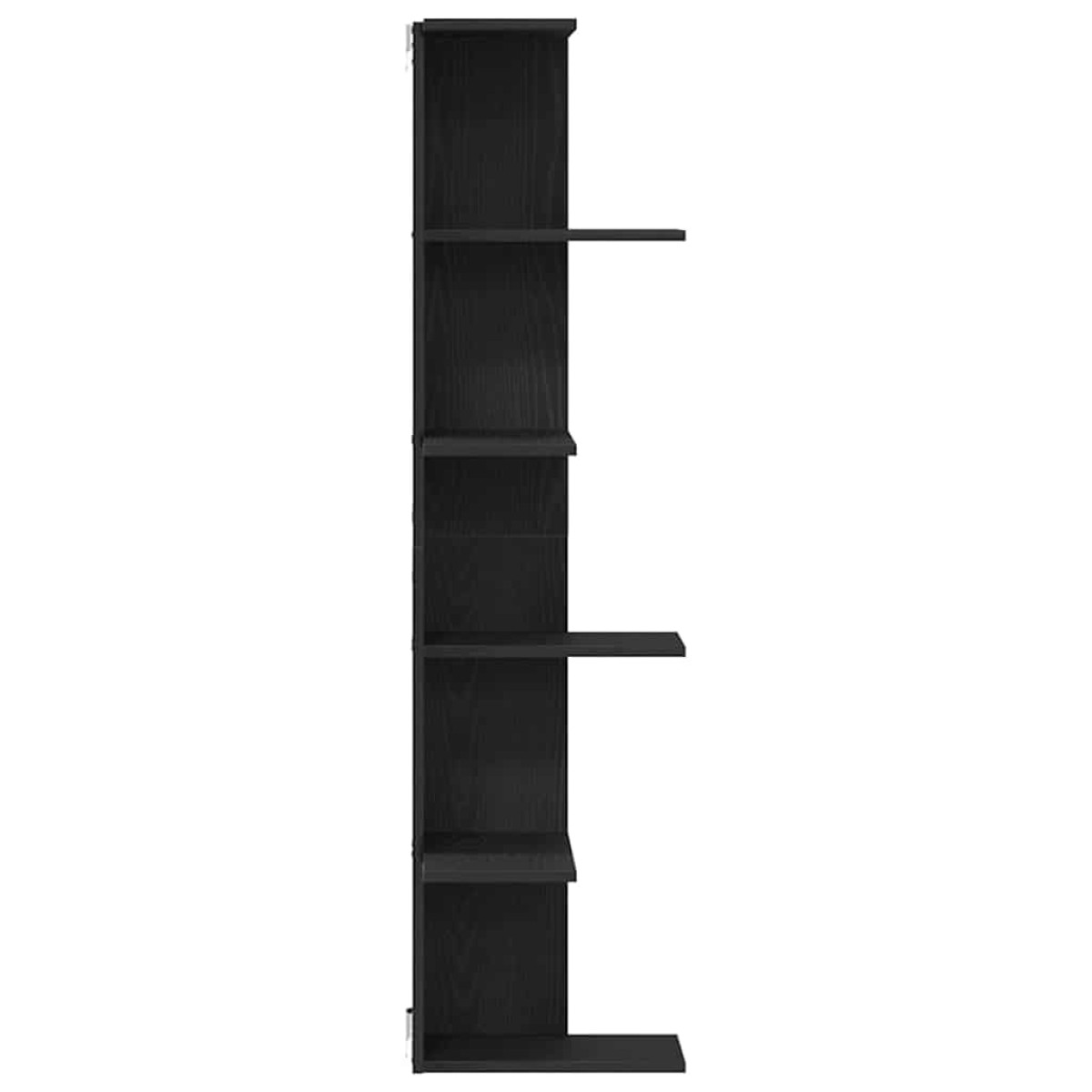 vidaXL Ράφι Γωνίας Τοίχου Μαύρη Οξυά 36.5 x 36.5 x 140 εκ