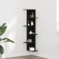 vidaXL Ράφι Γωνίας Τοίχου Μαύρη Οξυά 36.5 x 36.5 x 140 εκ