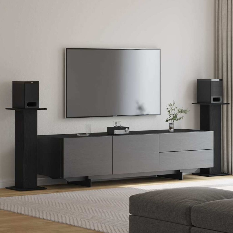 vidaXL Βάσεις Ηχείων 2 τμχ. Μαύρη Οξυά 30 x 30 x 80 cm