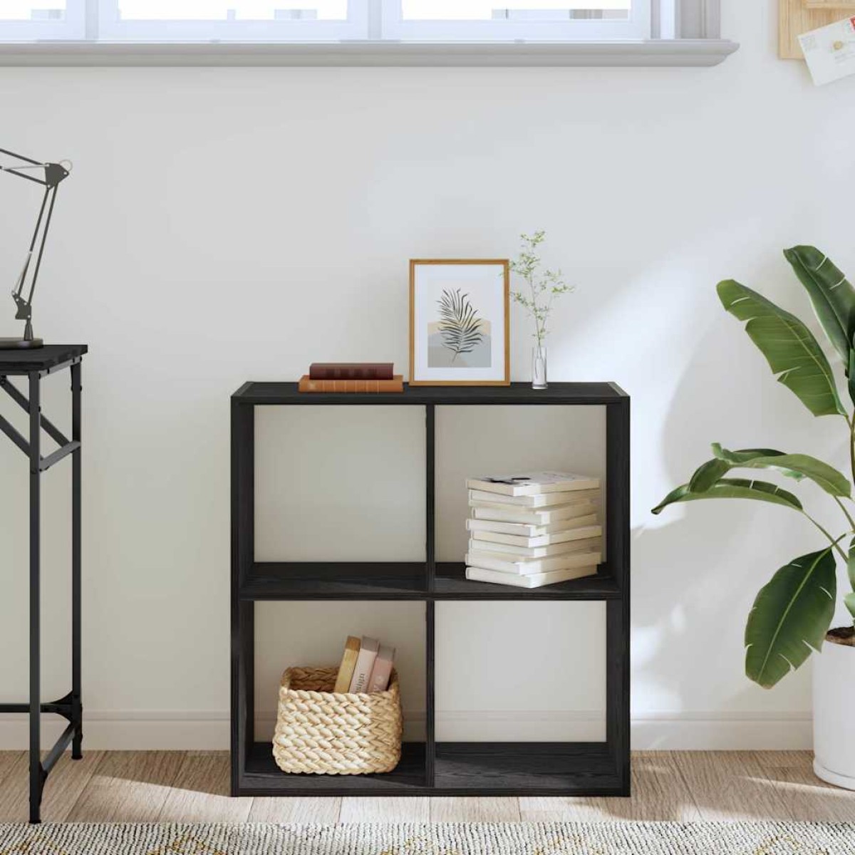 vidaXL Βιβλιοθήκη Μαύρη Οξυά 68.5 x 32 x 68.5 εκ