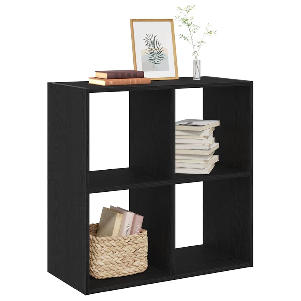 vidaXL Βιβλιοθήκη Μαύρη Οξυά 68.5 x 32 x 68.5 εκ