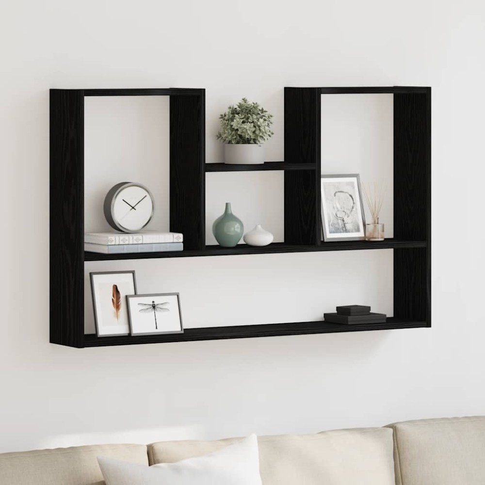 vidaXL Ράφι Τοίχου Μαύρη Δρυς 99 x 15 x 60 εκ. από Τεχνητό Ξύλο