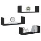 vidaXL Ράφια Τοίχου 3 τεμ. Μαύρη Δρυς 58x18x18 εκ. από Τεχνητό Ξύλο