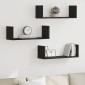 vidaXL Ράφια Τοίχου 3 τεμ. Μαύρη Δρυς 58x18x18 εκ. από Τεχνητό Ξύλο
