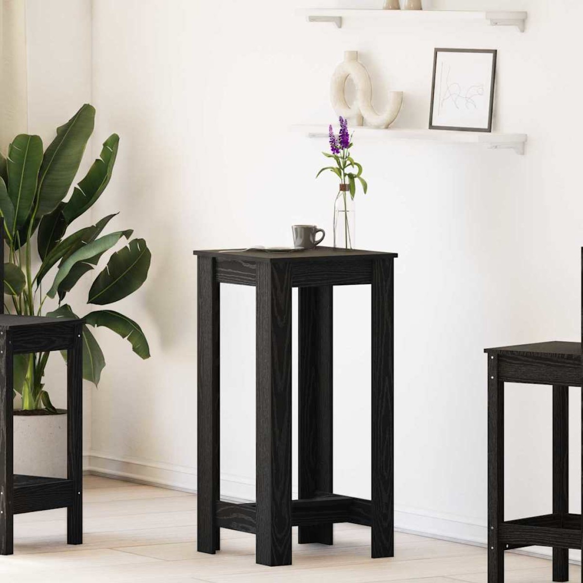 vidaXL Τραπέζι μπαρ 51 x 50 x 103.5 εκ. Επεξεργασμένο Ξύλο Μαύρη Οξυά