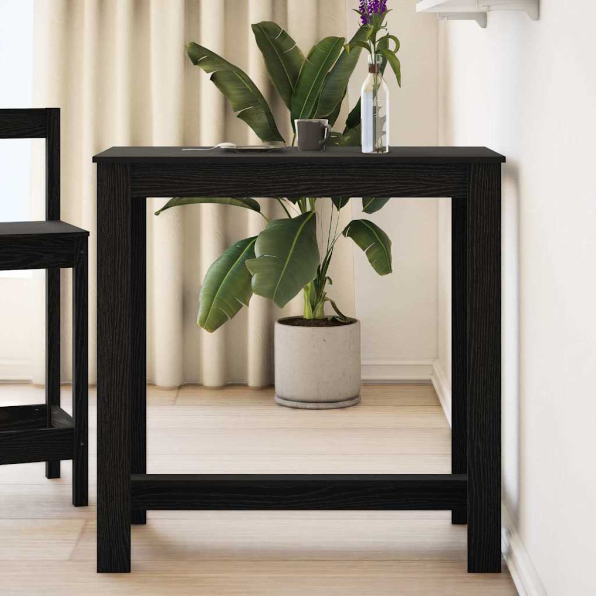 vidaXL Τραπέζι μπαρ 102 x 50 x 103.5 εκ. Επεξεργασμένο Ξύλο Μαύρη Οξυά