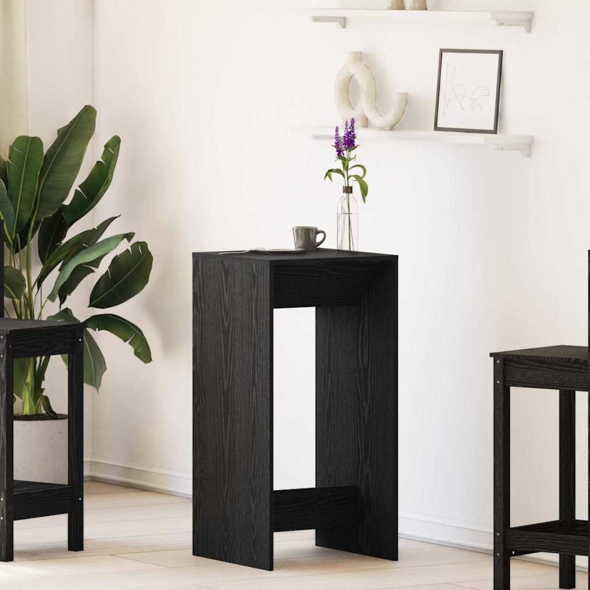 vidaXL Τραπέζι μπαρ 51 x 50 x 103,5 εκ. Επεξεργασμένο Ξύλο Μαύρη Οξυά